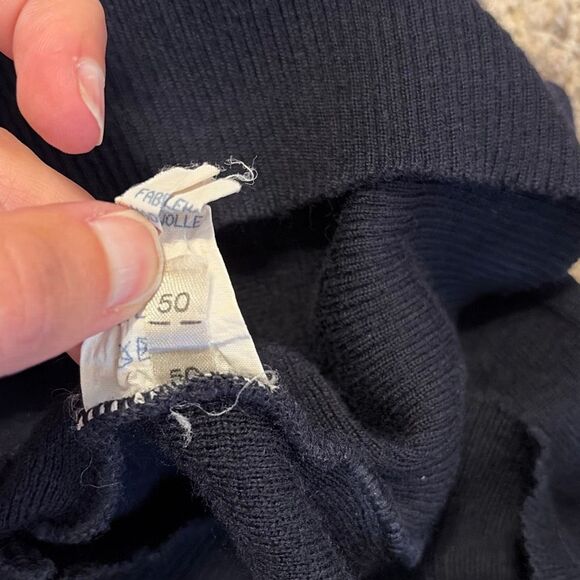 Vintage Breidhof West Germany Wool Navy Blue V-Neck Sweater Vest Medium - Picture 6 of 6